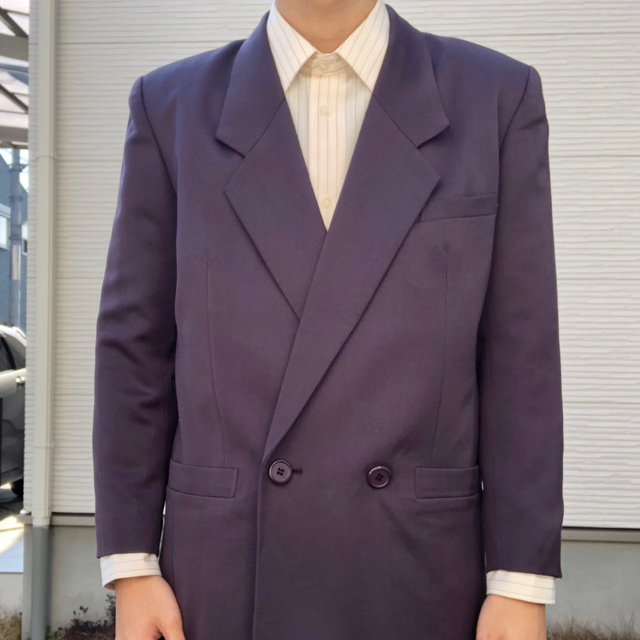 90s vintage パープル　ダブルセットアップ　スーツ上下　成人式　紫 5