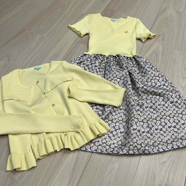 TOCCA(トッカ)のトッカ150センチアンサンブルニットワンピ キッズ/ベビー/マタニティのキッズ服女の子用(90cm~)(ワンピース)の商品写真