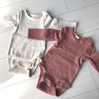 H&M リブロンパース70size 2枚set(ロンパース)