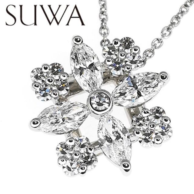 SUWA スワ Pt950 ダイヤモンド ネックレス 諏訪貿易