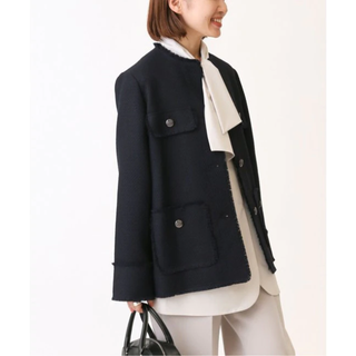 特別SALE &NAVYノーカラーツィード ジャケット 38 IENA comindre.com.br