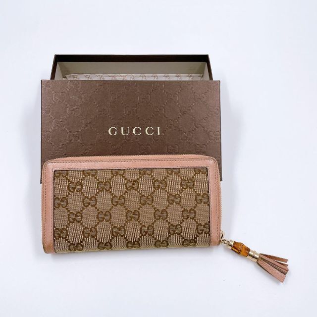 激安正規 GUCCI グッチ GGキャンバス ラウンドファスナー 長財布