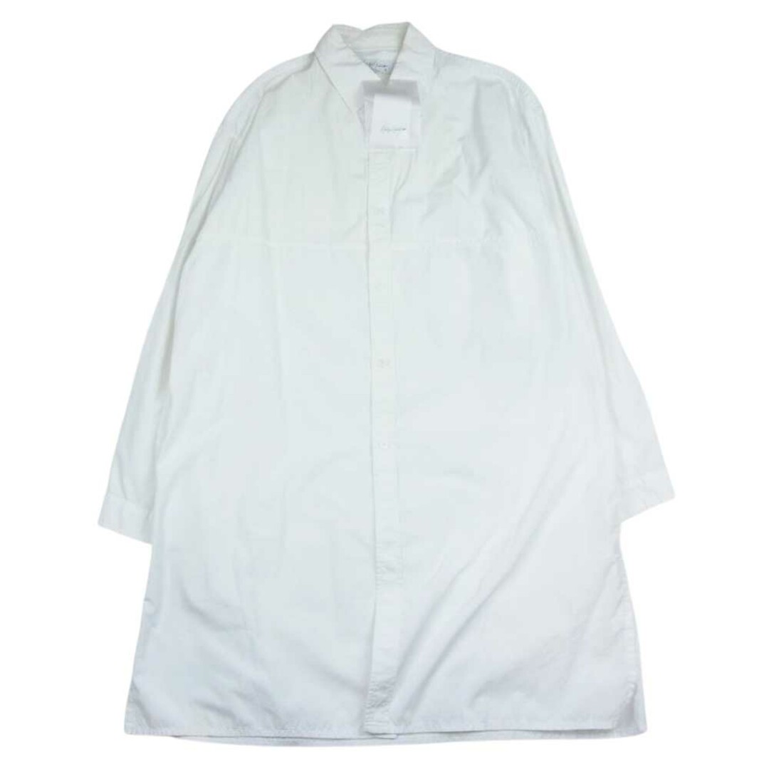 Yohji Yamamoto POUR HOMME ヨウジヤマモトプールオム 長袖シャツ 21AW HX-B67-005 COTTON BROAD CHAIN STITCH LEFT BREAST PATCH POCKET BLOUSE 環縫い コットンロング ブラウス ホワイト系 2