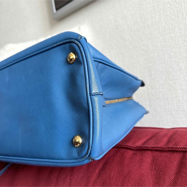 PRADA プラダ◆サフィアーノ◆ハンドバッグ 鞄◆青 ブルー 水色 5