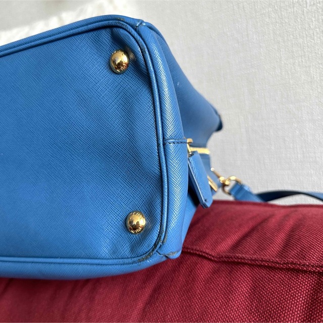 PRADA プラダ◆サフィアーノ◆ハンドバッグ 鞄◆青 ブルー 水色 6