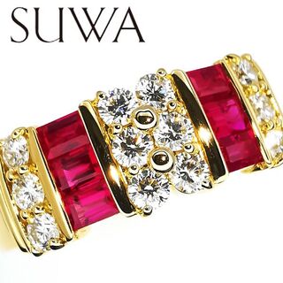 SUWA K18 ルビー ダイヤ リング スワ 諏訪貿易 定価77万(リング(指輪))