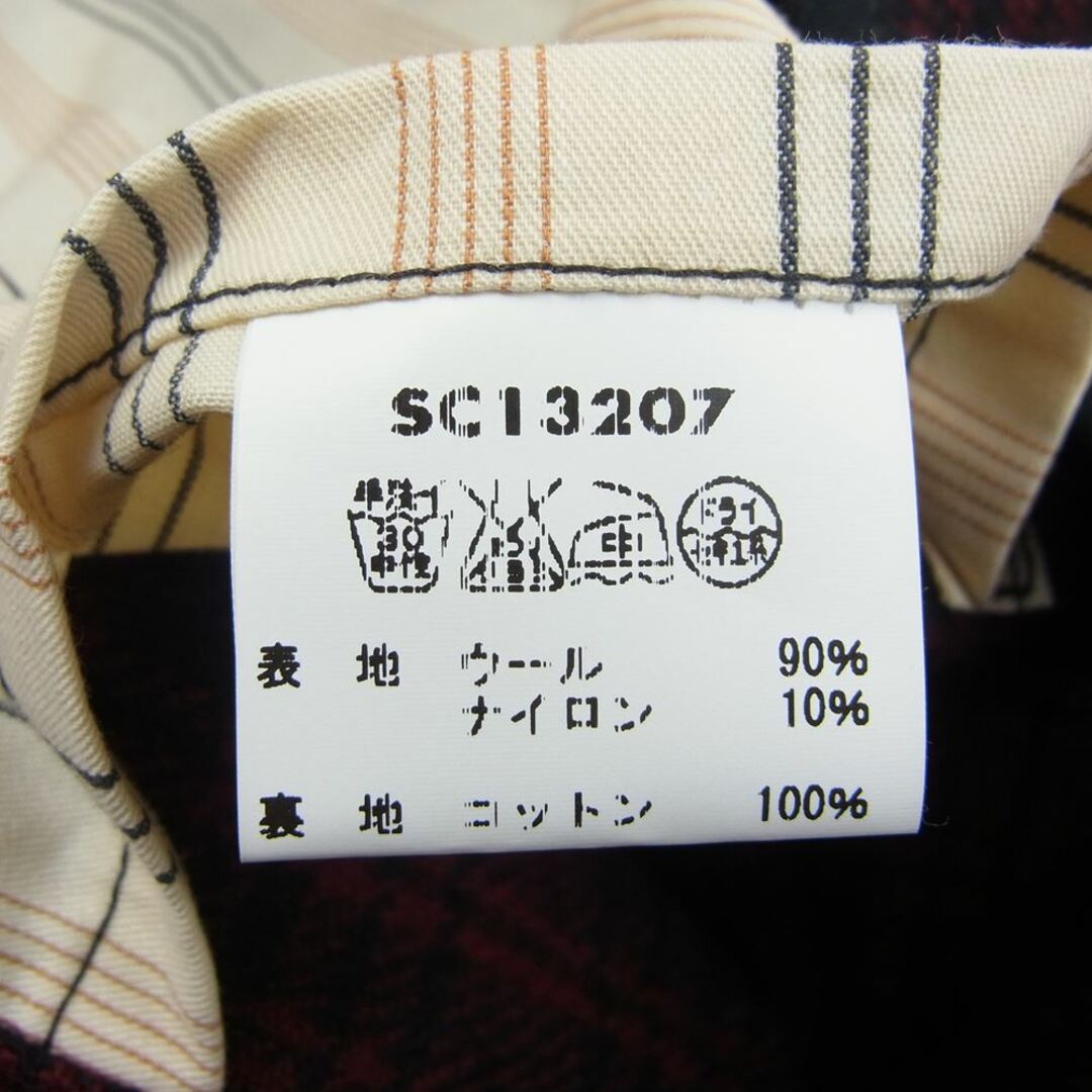 Sugar Cane(シュガーケーン)のSUGAR CANE シュガーケーン SC13207 FICTION ROMANCE 21.25oz.WOOL CHECK CRUISER VEST ベスト レッド系 36【中古】 メンズのトップス(ベスト)の商品写真