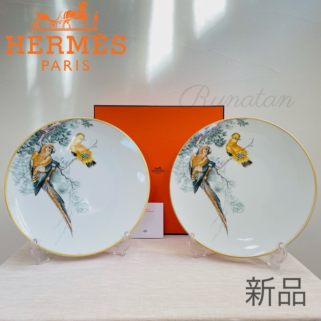 HERMES エルメス 赤道直下のスケッチ アメリカンディナープレート 27cm