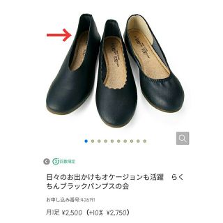 フェリシモ(FELISSIMO)のFELISSIMO　ブラック　フラットシューズ　Ｍ　23〜23.5(ハイヒール/パンプス)