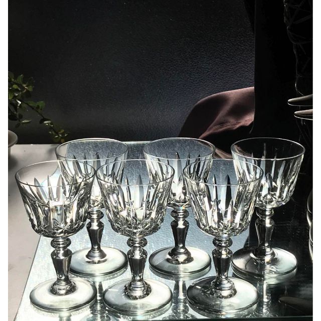 正規品販売! Baccarat ♡ワイングラス6個 希少★美しいオールドバカラBACCARATイル・ド・フランス - グラス+カップ