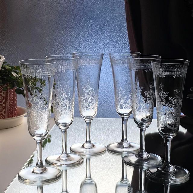 人気商品!】 Baccarat Lafayetteシャンパン6個♡ オールドバカラ