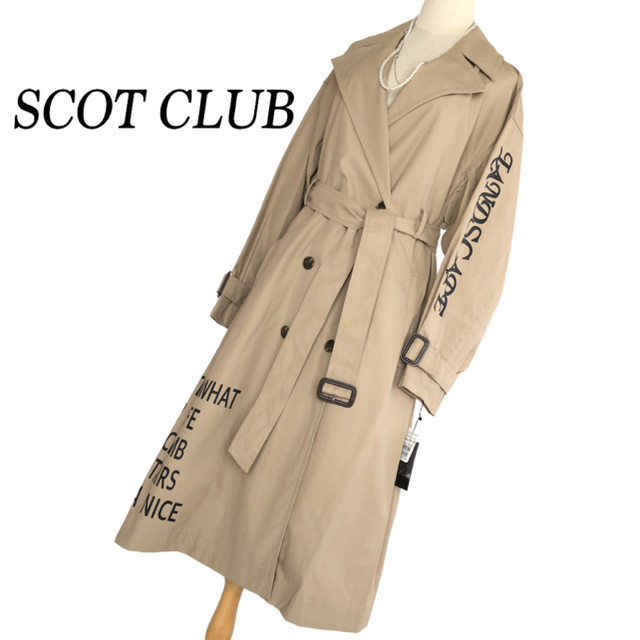 SCOT CLUB(スコットクラブ)の♦️スコットクラブ系列♦️定価33,000円  ロゴ入トレンチコート レディースのジャケット/アウター(トレンチコート)の商品写真