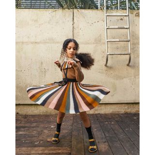 キャラメルベビー&チャイルド(Caramel baby&child )のMABLI Enfys Skirt  Enfys Stripe ストライプ　4Y(ワンピース)