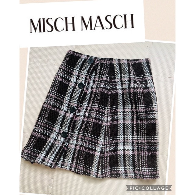 MISCH MASCH(ミッシュマッシュ)のMISCH MASCH ★ ブラウン ツイード チェック スカート レディースのスカート(ミニスカート)の商品写真