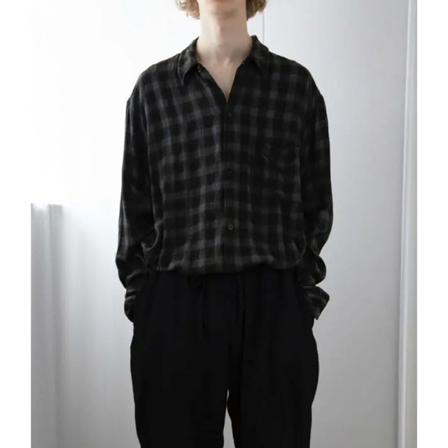 メール便可 2セットまで コモリ 20SS レーヨンオープンカラーシャツ