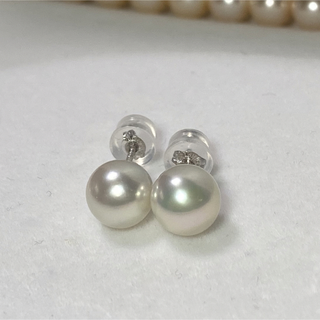 石見銀山 【サービス価格品8.5㎜花珠】あこや真珠 パールピアス 高級