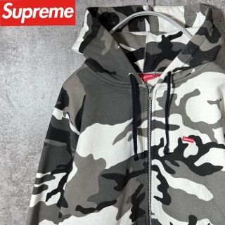 シュプリーム(Supreme)の[大人気]　シュプリーム　ジップパーカー　スモールボックスロゴ　裏ボア　迷彩(パーカー)