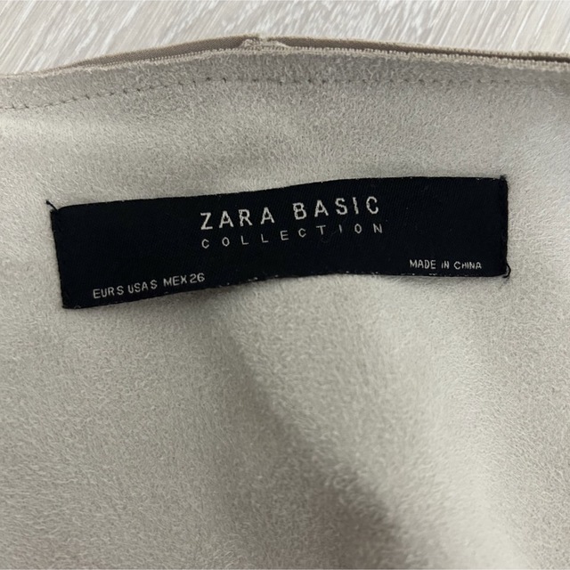 ZARA(ザラ)のザラベーシック　ノーカラーコート　ロングコート　スエード　ZARA Sサイズ　 レディースのジャケット/アウター(ロングコート)の商品写真