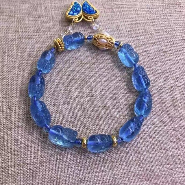 【天然】アクアマリン ブレスレット 12.6*7.9*7.3mm-