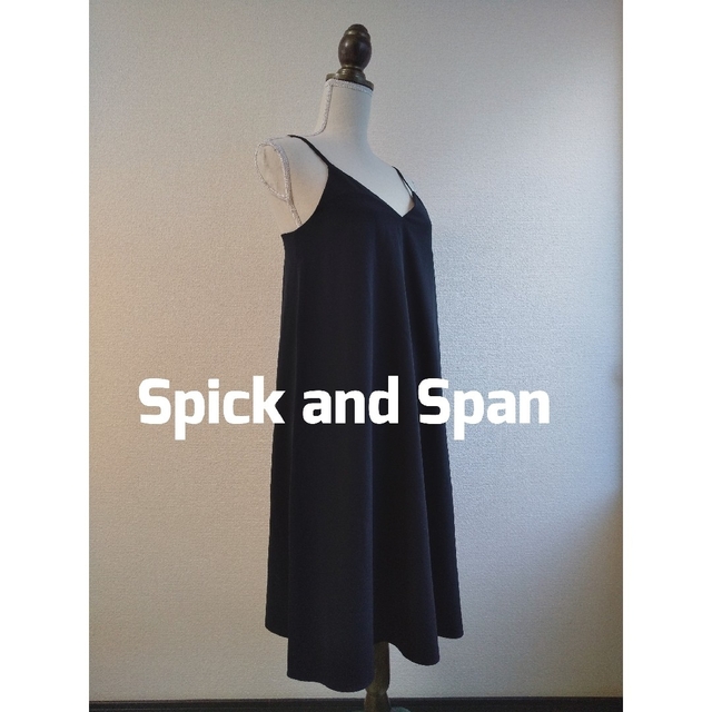 Spick & Span(スピックアンドスパン)のSpick and Span　膝丈キャミワンピース　ブラック レディースのワンピース(ひざ丈ワンピース)の商品写真