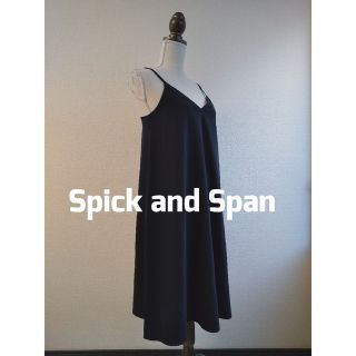 スピックアンドスパン(Spick & Span)のSpick and Span　膝丈キャミワンピース　ブラック(ひざ丈ワンピース)