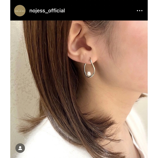 nojess❤️K10 あこや真珠　変形フープピアス