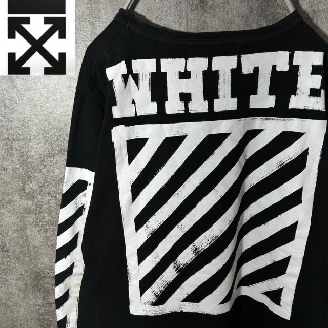 OFF-WHITE(オフホワイト)の[大人気]　オフホワイト　ロングTシャツ　背面ビックプリント◎　存在感◎　レア◎ メンズのトップス(Tシャツ/カットソー(七分/長袖))の商品写真