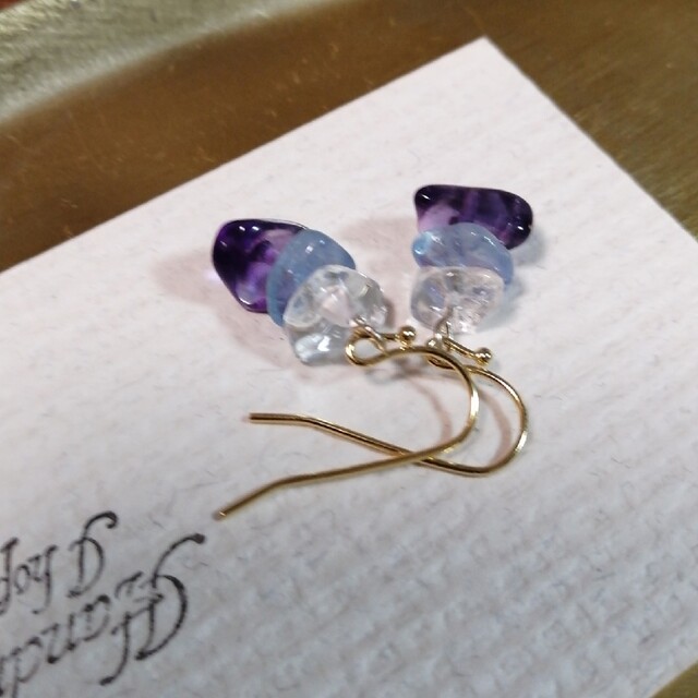 no.139 天然石ピアス イヤリング/水晶