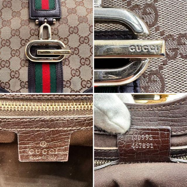 Gucci(グッチ)の✨希少・極美品✨グッチ ハンドバッグ GG柄 シェリーライン G金具 キャンバス レディースのバッグ(ハンドバッグ)の商品写真