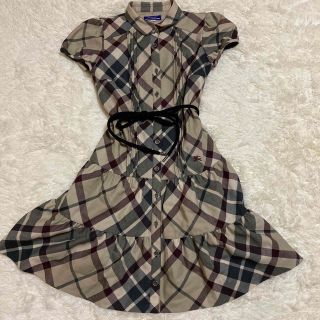 バーバリーブルーレーベル(BURBERRY BLUE LABEL)のバーバリーブルーレーベル　ノバチェック　メガチェック　ワンピース　美品(ひざ丈ワンピース)