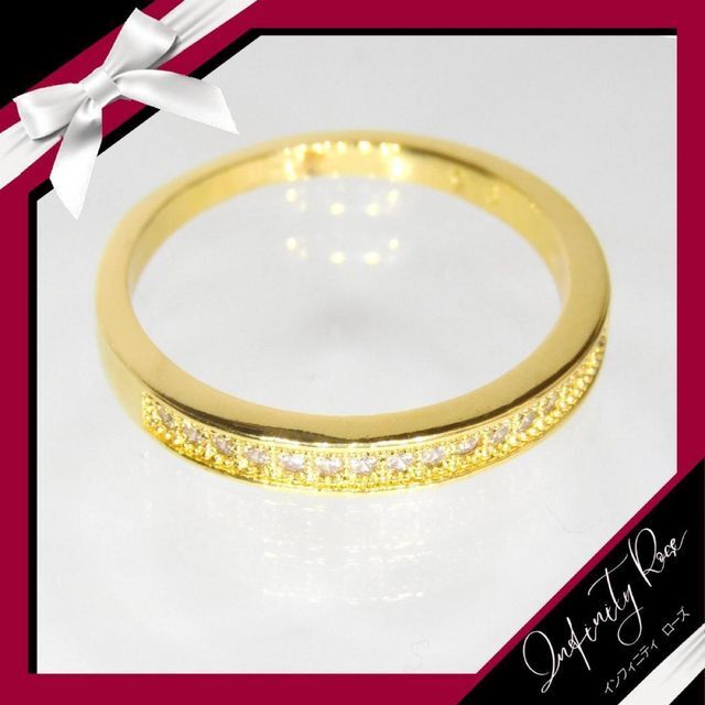 （1060）21号　ゴールド高価シンプル小粒スワロエンゲージリング　指輪 レディースのアクセサリー(リング(指輪))の商品写真