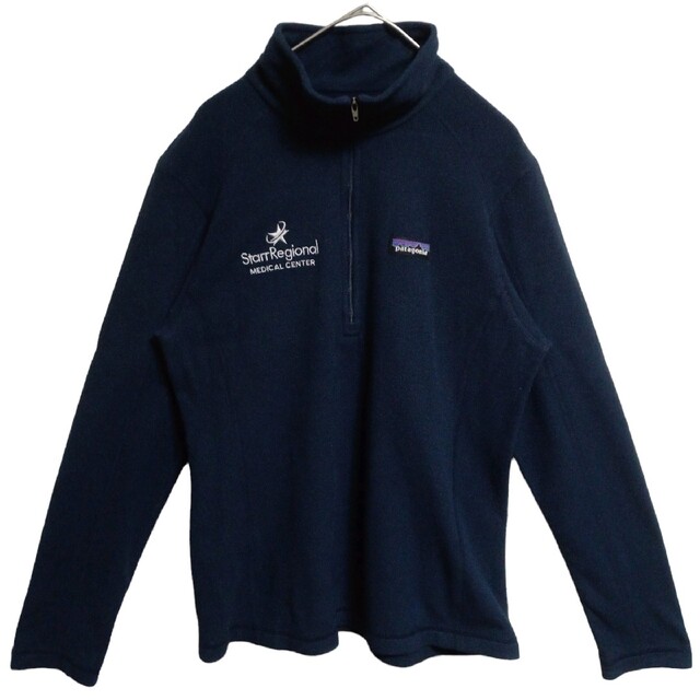 patagonia(パタゴニア)のpatagoniaパタゴニアスウェットハーフジップ　ネイビー　レディースM　古着 レディースのトップス(トレーナー/スウェット)の商品写真