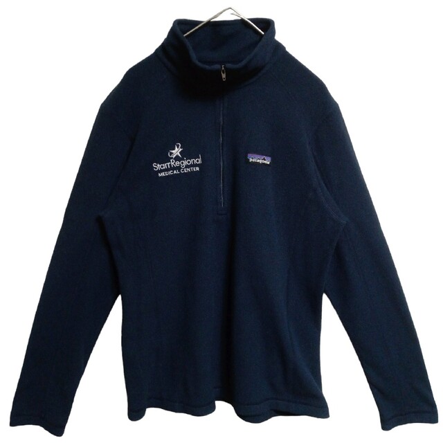 patagonia(パタゴニア)のpatagoniaパタゴニアスウェットハーフジップ　ネイビー　レディースM　古着 レディースのトップス(トレーナー/スウェット)の商品写真