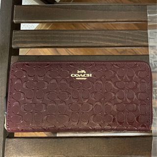 コーチ(COACH)の【新品未使用】COACH 長財布 F54805 エナメルワインレッド(財布)