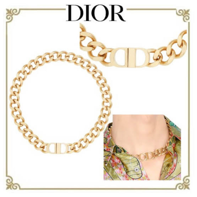 20SS DIOR CD ICON チェーンリンク ネックレス 真鍮 ゴールド