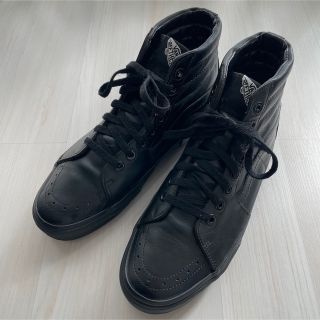 ヴァンズ(VANS)のvans スケートハイ　オールブラックレザーハイカット　27.5cm(スニーカー)