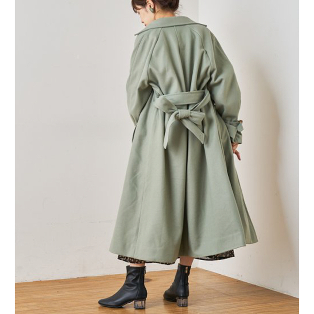 NICE CLAUP - 新品✨タグ付き♪定価12,980円 ロングコート グリーン系
