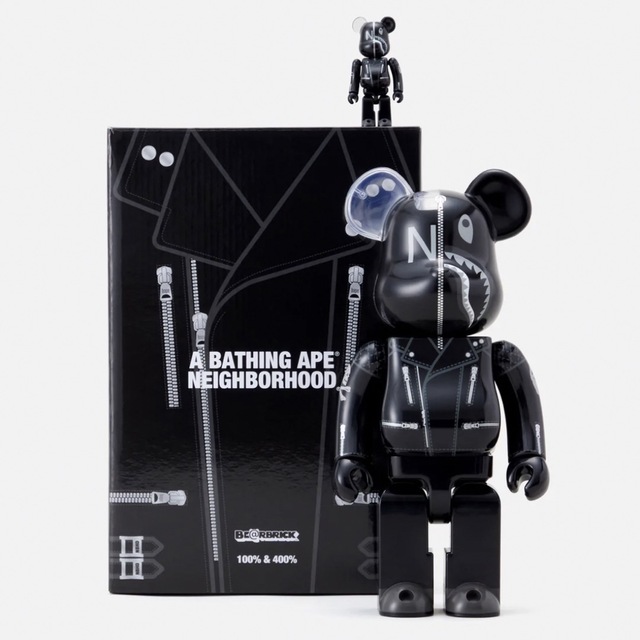 BAPE NBHD SHARK BE@RBRICK 100%&400%