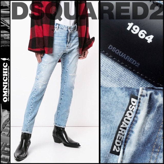 TIDY BIKER/DSQUARED2ディースクエアードストレッチデニム44 【即日