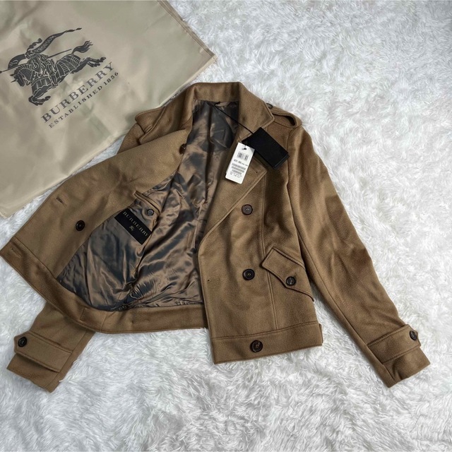濃いピンク系統 バーバリー ピーコート ブレザー BURBERRY バーバリーブルーレーベル ナポレオン ピーコート 金ボタン M
