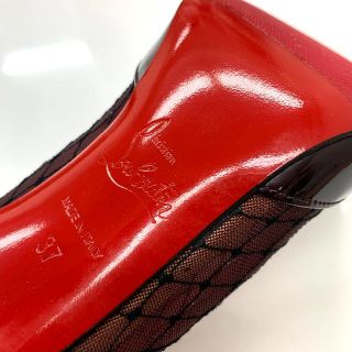 5949 クリスチャンルブタン メッシュ パテント グリッター ブーティ