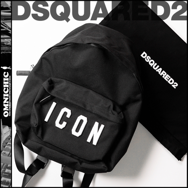 新品DSQUARED2ディースクエアードICONロゴ刺繍バックパックリュックA4