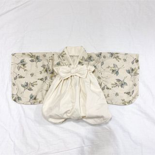 ベビー袴 ハンドメイド 80〜100 百日祝い 袴ロンパース きなりの通販 ...