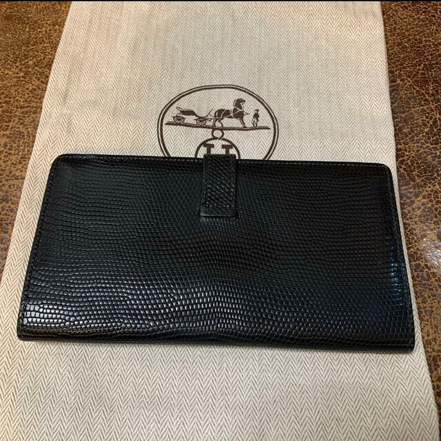 HERMES エルメス　ベアン　リザード　シルバー金具　□K 正規品　希少