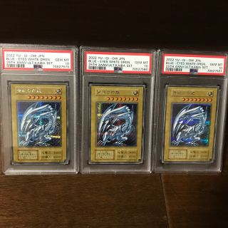 ユウギオウ(遊戯王)の【PSA10最高評価】3連番　海馬セット　青眼の白龍　PSA10  ３枚セット(シングルカード)