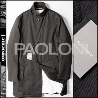 バーニーズニューヨーク(BARNEYS NEW YORK)のシルク中綿！新品11万PAOLONIパオローニウールチェスターコート52/XL~(チェスターコート)