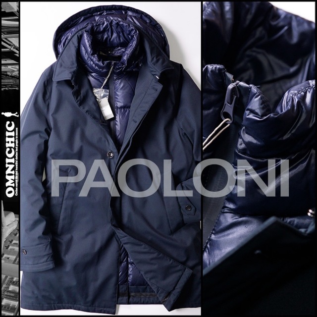BARNEYS NEW YORK(バーニーズニューヨーク)のお得意様専用PAOLONIパオローニリアルダウン中綿ステンカラーコート54 メンズのジャケット/アウター(ダウンジャケット)の商品写真
