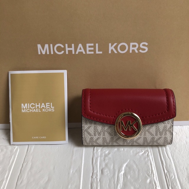 Michael Kors(マイケルコース)の新品★定価27,500円★マイケルコース シグネチャー レッド キーケース レディースのファッション小物(キーケース)の商品写真