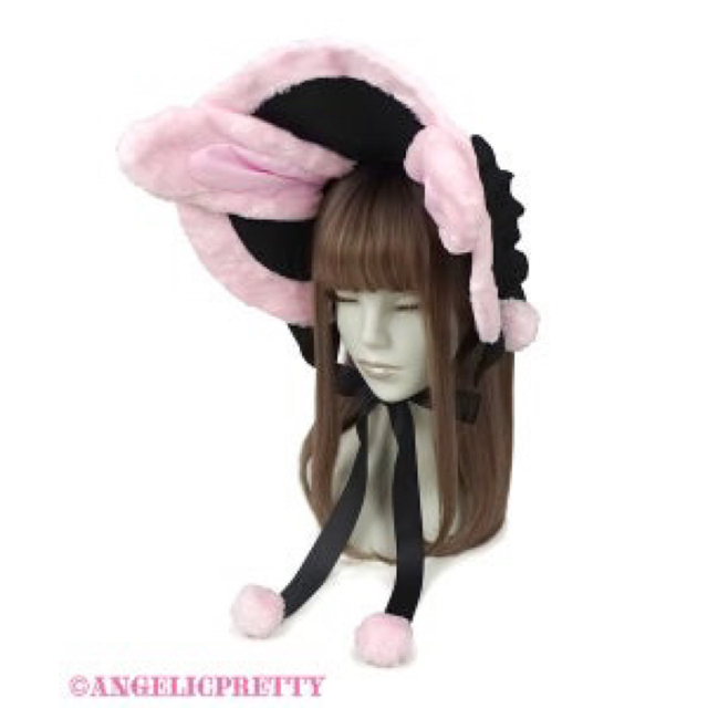 Angelic Pretty(アンジェリックプリティー)のAngelicPretty なかよしバニー JSK BN クロ×ピンク レディースのワンピース(ひざ丈ワンピース)の商品写真