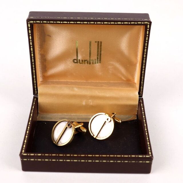 【極美品】Dunhill　ダンヒル　カフス　ｄロゴ　ゴールド　ブラックスラッシュ